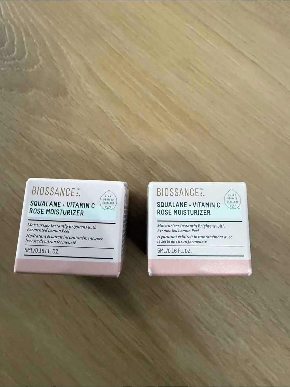 Biossance Squalane + Vitamin C Rose Moisturizer — light pink box (set of 2)
